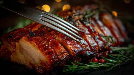 close up of grilled pork 