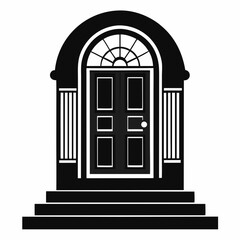 doorstep vector clean black silhouette design white background