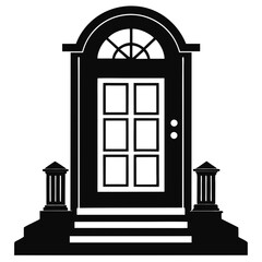 doorstep vector clean black silhouette design white background
