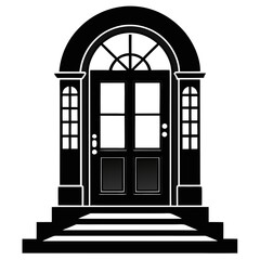 doorstep vector clean black silhouette design white background