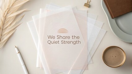 Overlapping Transparent Papers With a Motivational Quote in Focus