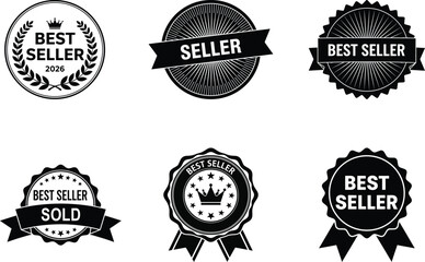 Best seller badge collection vector