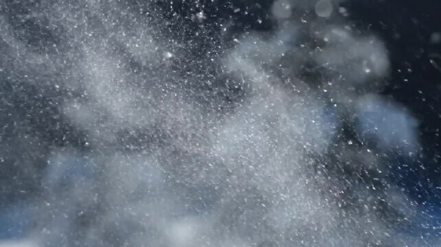 Beautiful abstract winter snowfall creating a magical Christmas celebration background with blizzard particles