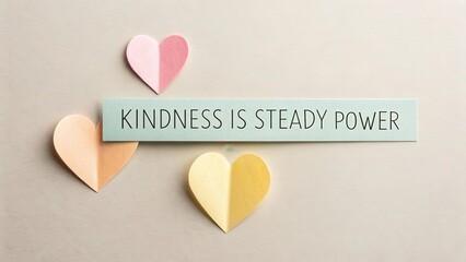 Paper Hearts with the Kindness Quote Arranged on a Tabletop