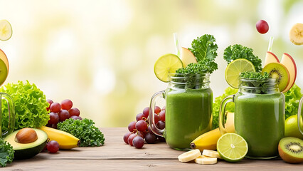 Fresh and Healthy Green Smoothies A Delicious Blend of Fruits and Vegetables for a Nutritious Start