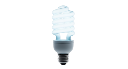 Energy-efficient compact fluorescent light bulb isolated PNG, eco-friendly lighting solution on transparent background