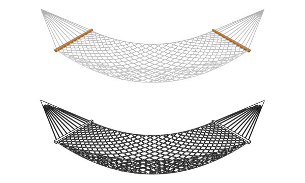 hammock rope front view vector illustration isolated on white background.