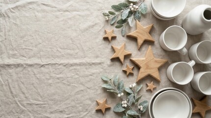 Festive Winter Table Setting with Warm Details