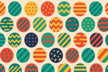 Colorful Circular Patterns with Bold Designs and Vibrant Hues
