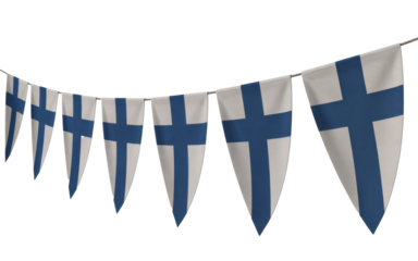 Finland flag bunting for celebrating Suomi independence day, Finnish pride decoration for parties and events, cultural celebration