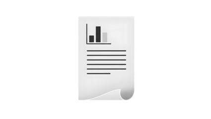 Data analytics report document icon vector isolated on transparent background