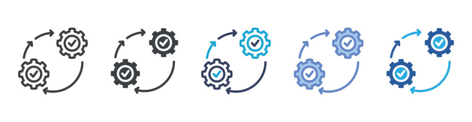 Cycle icon set multiple style collection