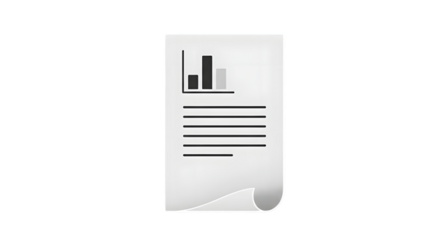 Data analytics report document icon vector isolated on transparent background
