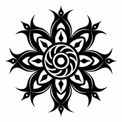 Ethnic Spinclean black silhouette design white background