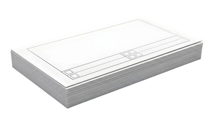 Stack of blank financial forms with checkboxes. isolated on transparent background