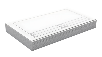 Stack of blank financial forms with checkboxes. isolated on transparent background
