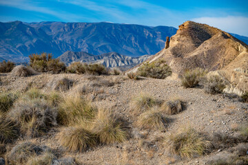 The Arid, Dry Terrain of the Tabernas Desert, Andalusia, Illustrating Growing Desertification in Southern Spain