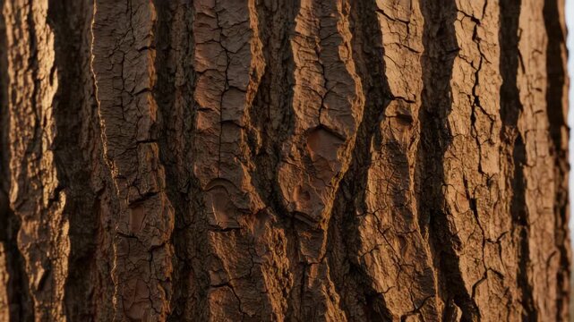 Close Up View of Tree Bark in Natural Light Featuring Deep Furrows Textured Surface and Organic Patterns Creating a Natural Backdrop