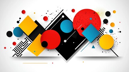 Dynamic geometric shapes modern art studio graphic design abstract environment close-up view creative expression