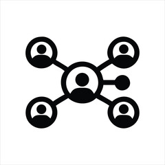 Team Network Icon | Connected People Symbol | Business Connection Logo