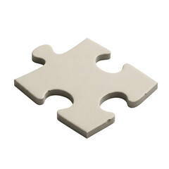 Obraz premium Close Up of Smooth Beige Puzzle Piece with Two Inward and Outward Tabs on Transparent Backdrop