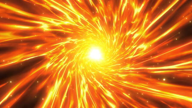 Fototapeta 回転して渦巻く炎の集中線のエフェクト背景