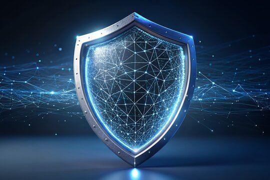 Digital shield protecting network data with futuristic technology