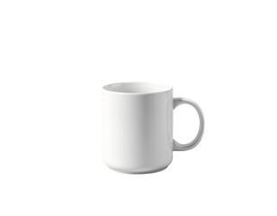 White Ceramic Coffee Mug on Transparent Background