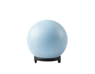 Light Blue Exercise Ball on Stand for Fitness and Core Training