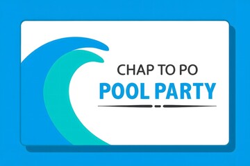 Pool Party Invitation - Wave Graphic Design