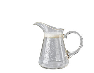 Clear Glass Pitcher with Water and Foam