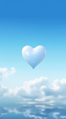 A heart made of glass sky tranquility softness.