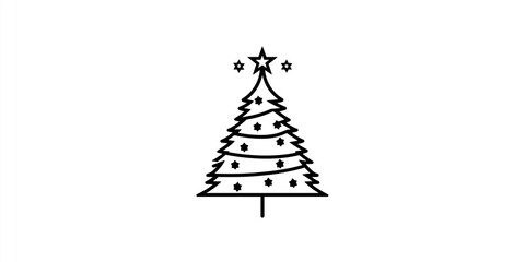 Minimalist Christmas Tree Vector Illustration for Holiday Design