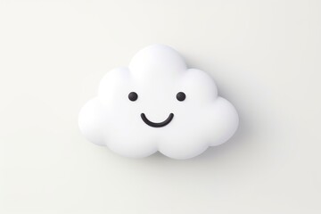 Cloud emoji icon white anthropomorphic electronics.