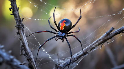 Deadly Elegance Macro Shot of a Black Widow Spider