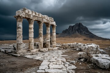 Ancient marble structure showing timeless architectural design high resolution picture