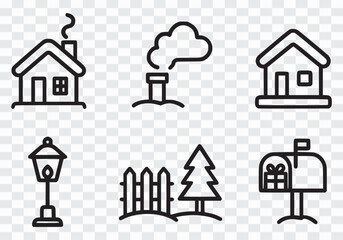 Outline Home and Neighborhood Icons Collection