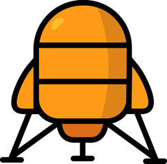 SPACE THEMED ICON - a compact lunar lander on thin stabilizing legs, designed for soft landings and precise surface exploration. Retro-inspired shape with a clean futuristic twist. © NIVAELITH 