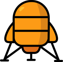 SPACE THEMED ICON - a compact lunar lander on thin stabilizing legs, designed for soft landings and precise surface exploration. Retro-inspired shape with a clean futuristic twist. © NIVAELITH 