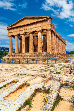 Agrigento, Sicily island, Italy: Temple of Concordia, ancient greek temple in the Valley of the temples