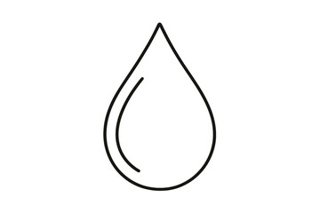 Obraz premium Minimalist black outline water droplet icon on white background