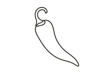 Obraz premium Minimalist line art drawing of a chili pepper with curved stem