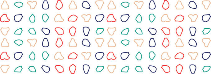 Vibrant Organic Amoeba Blob Line Shape Collection – Abstract Colorful Vector Illustrations Featuring Irregular Rounded Blots, Playful Doodle Drops, and Modern Contemporary Banner Design Elements