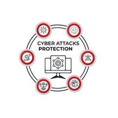 Data Protection Firewall Illustration , Cyber Security Concept