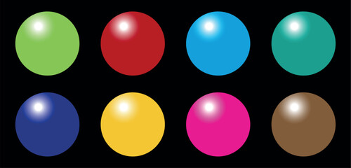 High-Resolution Abstract Set of Multi-Tone Gradient Buttons Featuring Soft Rounded Shapes and Contemporary Aesthetic Styling Ideal for Creative Digital Vector Interface Design in Black