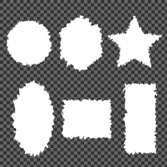 Torn Paper Frame Set Isolated on Transparent Background