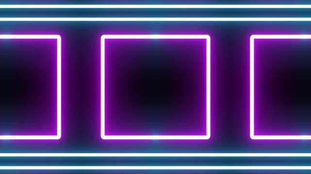 Animation seamless 4k loop Computer generated wallpaper texture element flat style with animation of rounded rectangles, circles lines light shadow 4k neon glow colorful backdrop simple forms pattern