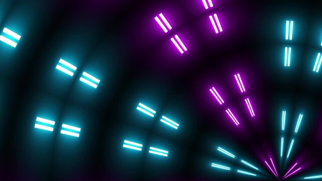 Animation seamless 4k loop Computer generated wallpaper texture element flat style with animation of rounded rectangles, circles lines light shadow 4k neon glow colorful backdrop simple forms pattern