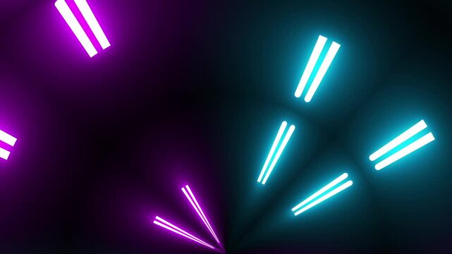 Animation seamless 4k loop Computer generated wallpaper texture element flat style with animation of rounded rectangles, circles lines light shadow 4k neon glow colorful backdrop simple forms pattern
