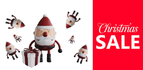 Festive Christmas Sale with Santa and Gifts